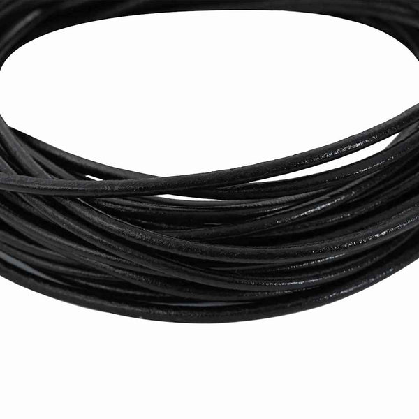 Schwarze Lederschnur - Ø 3mm, 10m