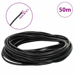 Schwarze Lederschnur Ø3 mm, 50 m