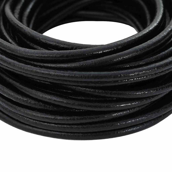 Schwarze Lederschnur Ø4 mm x 50 m
