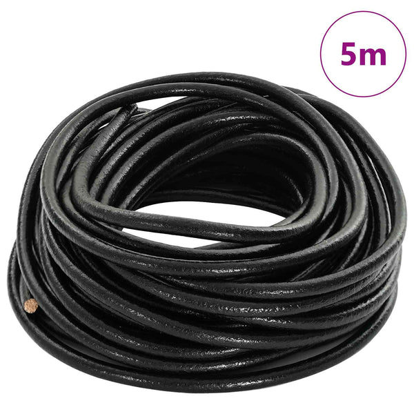 Schwarze Lederschnur Ø5 mm x 5 m