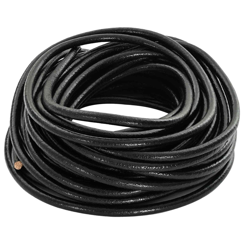 Schwarze Lederschnur Ø5 mm x 10 m