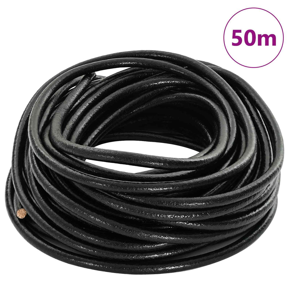 Schwarze Lederschnur Ø5 mm x 50 m