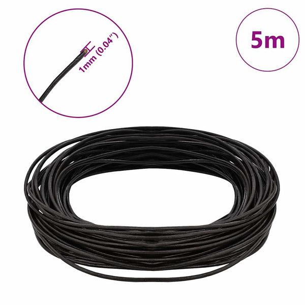Dunkelbraune Lederschnur, Ø 1 mm, 5 m