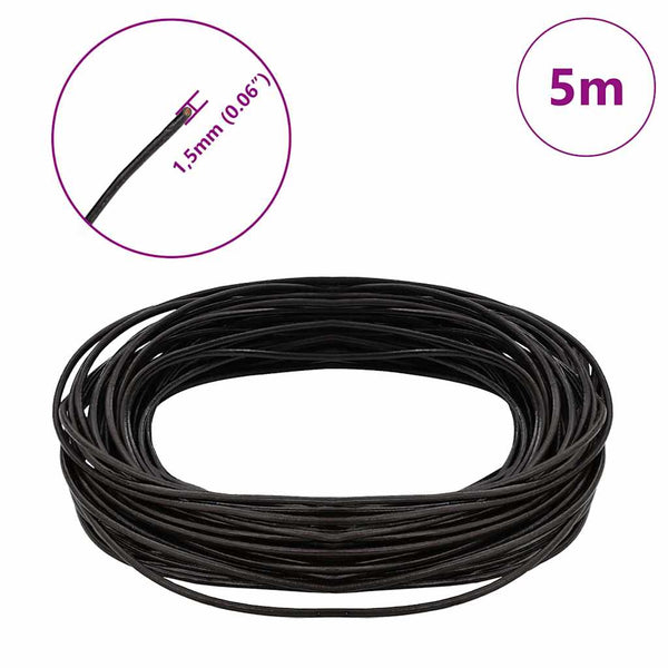 Dunkelbraune Lederschnur – 1,5 mm, 5 m