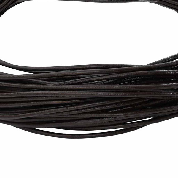 Dunkelbraune Lederschnur - 2 mm x 50 m
