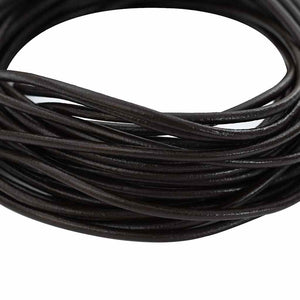 Dunkelbraune Lederschnur Ø3 mm, 5 m