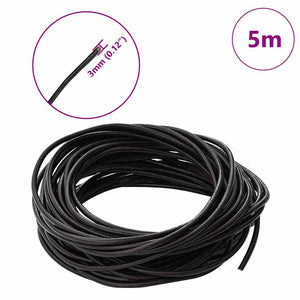 Dunkelbraune Lederschnur Ø3 mm, 5 m
