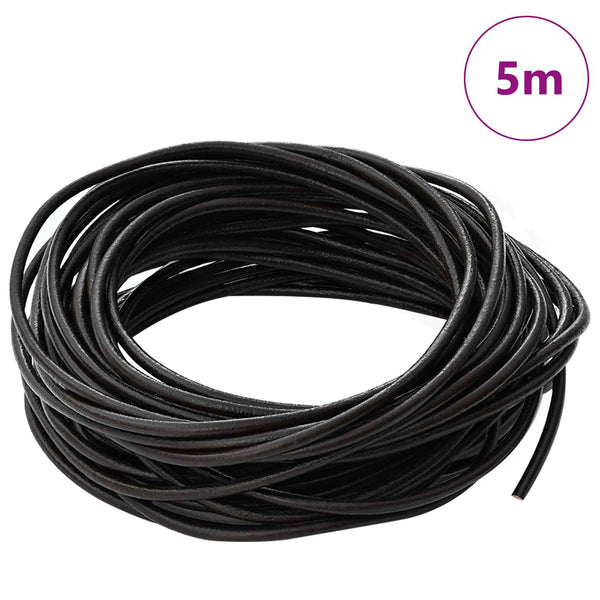 Dunkelbraune Lederschnur Ø3 mm, 5 m