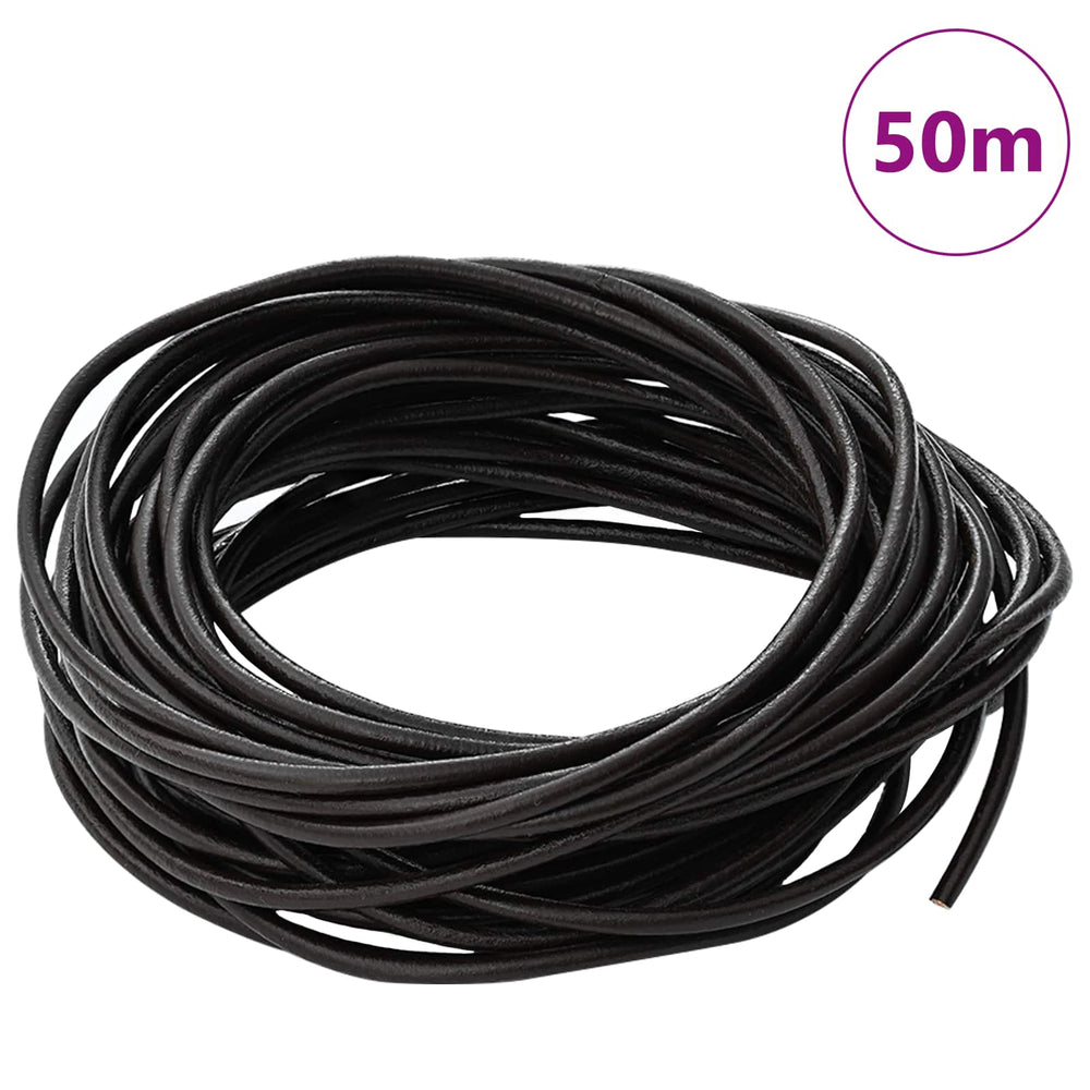 Dunkelbraune Lederschnur, Ø3 mm, 50 m