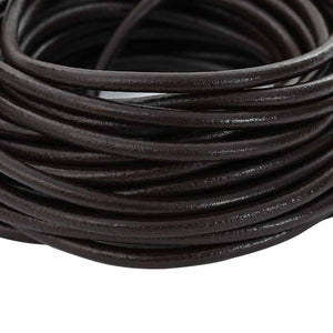 Dunkelbraune Lederschnur, 4 mm, 5 m