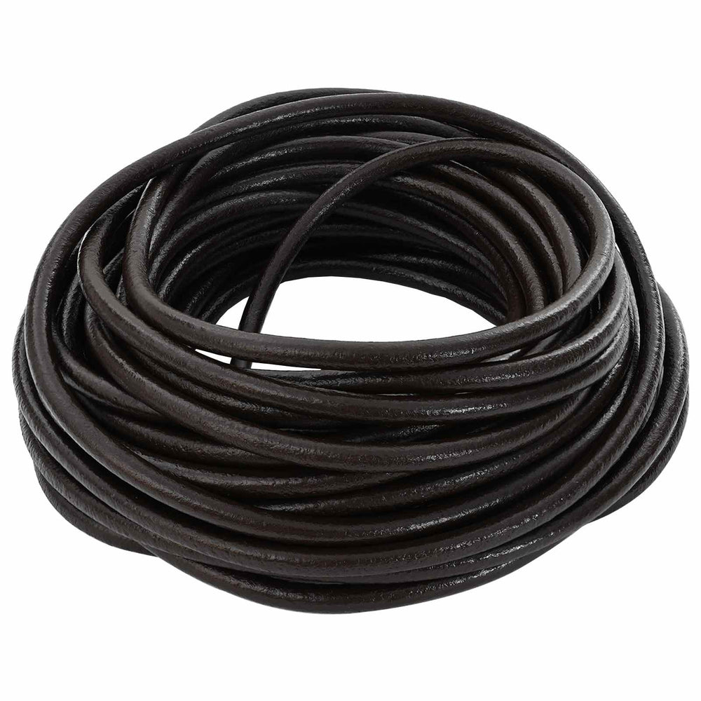 Dunkelbraune Lederschnur - 4 mm x 50 m