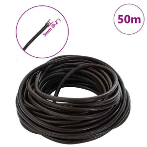 Dunkelbraune Lederschnur Ø5 mm, 50 m