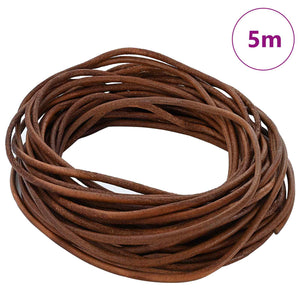 Hellbraune Lederschnur - 2,5 mm x 5 m