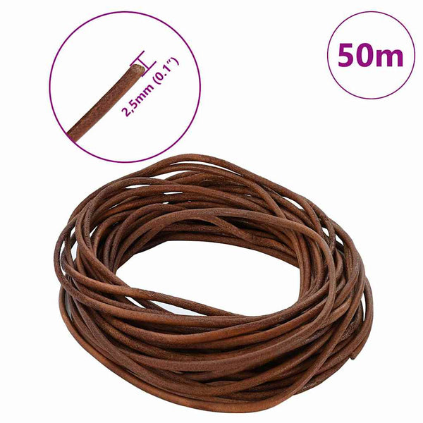 Leder Schnur Hellbraun Ø2,5 mm x 50 m