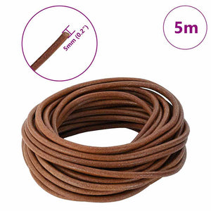 Leder Schnur Hellbraun Ø5 mm x 5 m