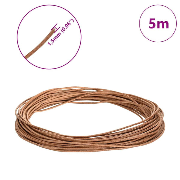 Braune Lederschnur Ø1,5 mm x 5 m