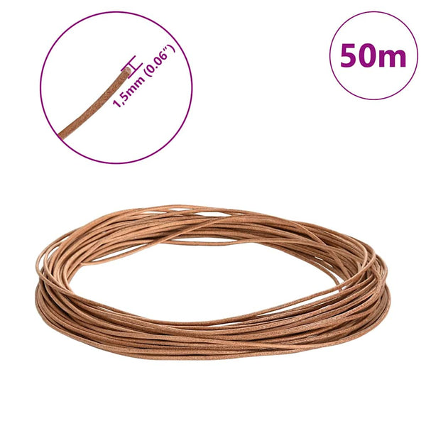 Braune Lederschnur Ø1,5 mm, 50 m