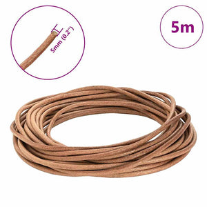 Braune Lederschnur Ø5 mm x 5 m