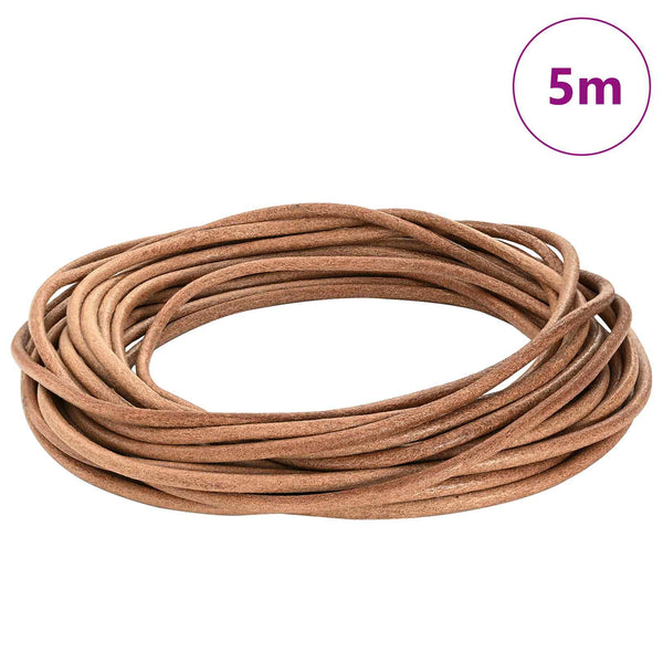 Braune Lederschnur Ø5 mm x 5 m