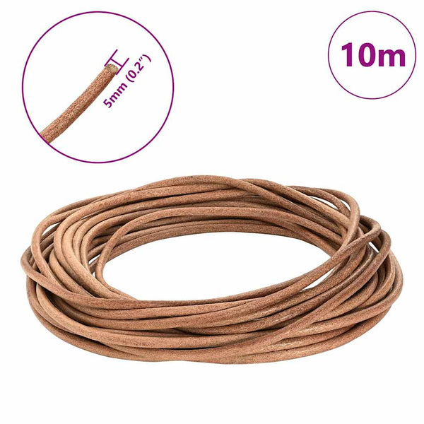 Braune Lederschnur Ø5 mm x 10 m