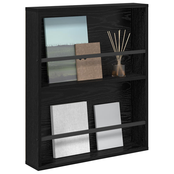 Magazinregal Schwarz Eiche 60x12x70cm