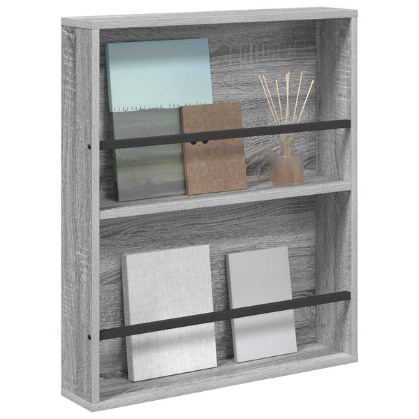 Graues Sonoma Magazinregal Wandmontage