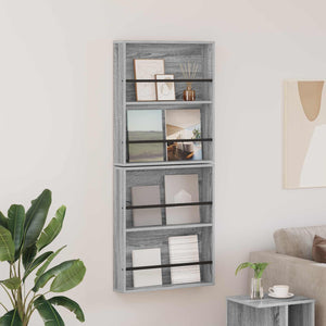 Wandregal Magazin 2er Set Grau Sonoma
