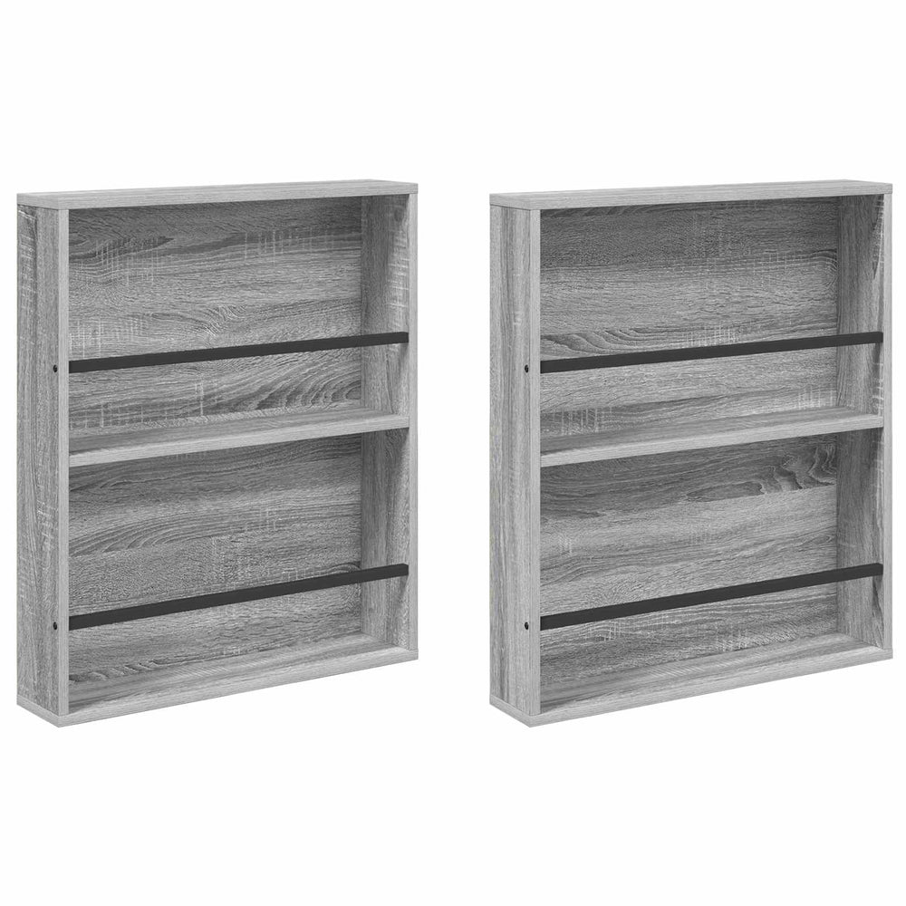 Wandregal Magazin 2er Set Grau Sonoma