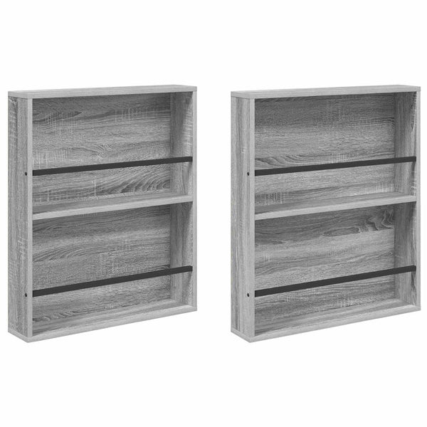 Wandregal Magazin 2er Set Grau Sonoma