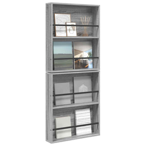 Wandregal Magazin 2er Set Grau Sonoma