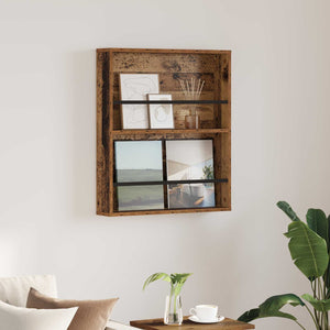 vidaXL Étagère murale de rangement avec étagère en bois de récupération 60 x 12 x 70 cm Bois d'ingénierie