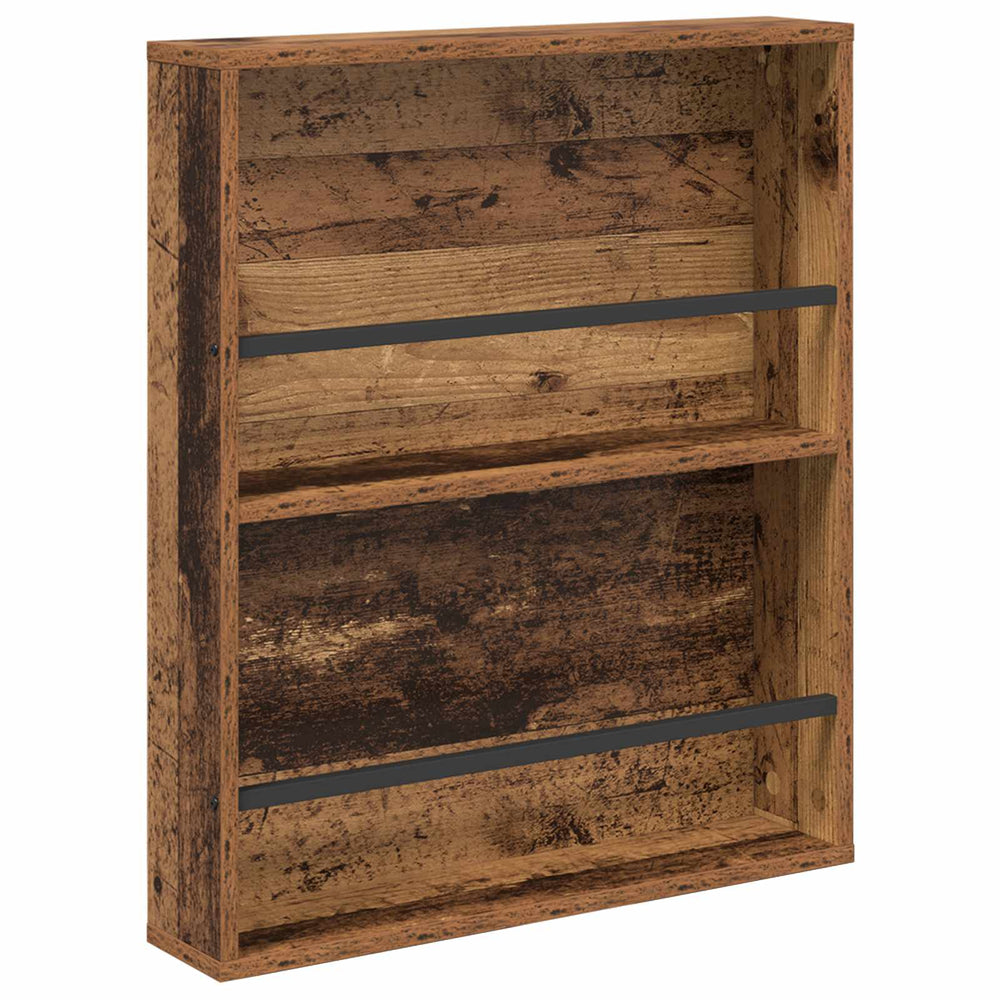 Wandmontiertes Magazinregal Altholz