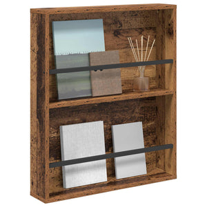 vidaXL Étagère murale de rangement avec étagère en bois de récupération 60 x 12 x 70 cm Bois d'ingénierie