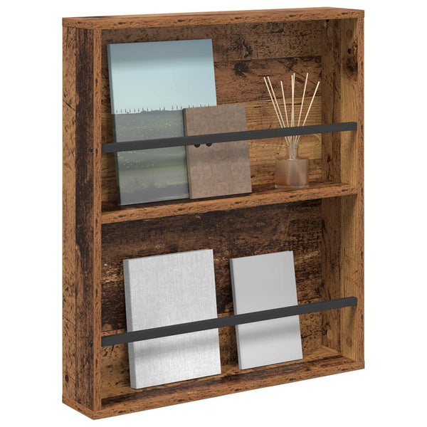 vidaXL Étagère murale de rangement avec étagère en bois de récupération 60 x 12 x 70 cm Bois d'ingénierie