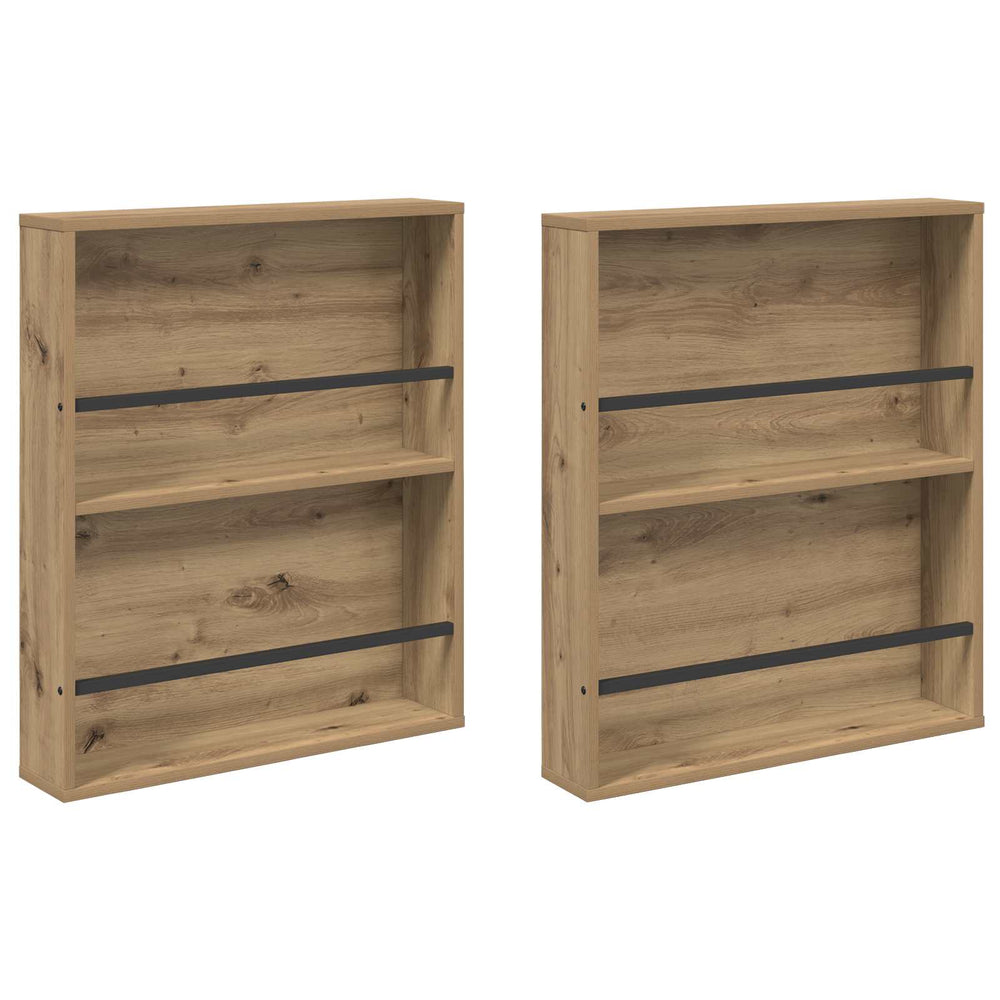 2er Set Magazinregal Artisan Eiche Wandmontage
