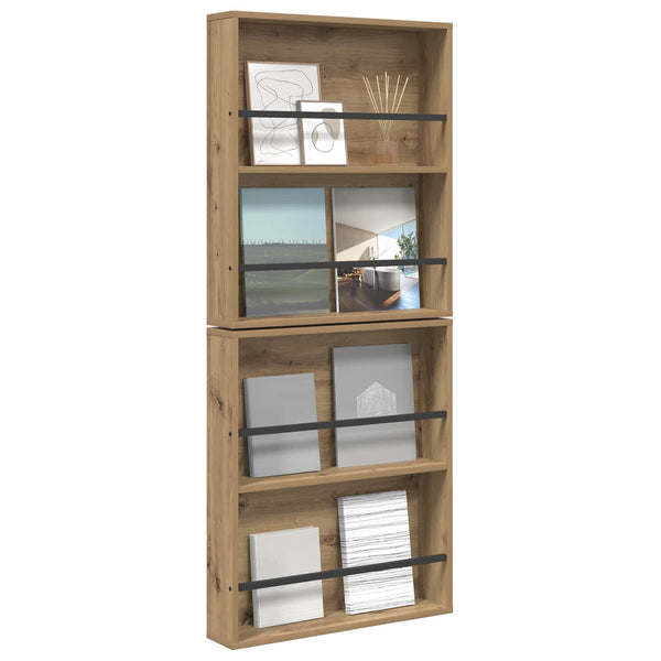 2er Set Magazinregal Artisan Eiche Wandmontage