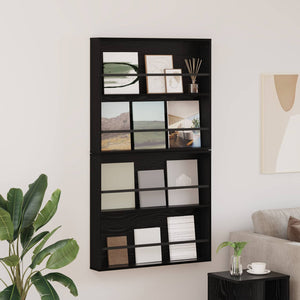 Magazinregal Schwarz Eichen-Optik, 2er-Set