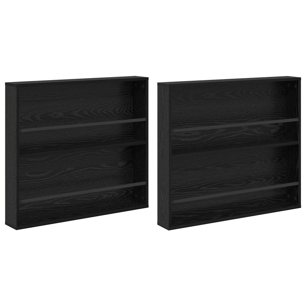 Magazinregal Schwarz Eichen-Optik, 2er-Set