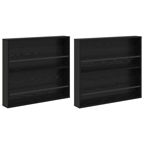 Magazinregal Schwarz Eichen-Optik, 2er-Set
