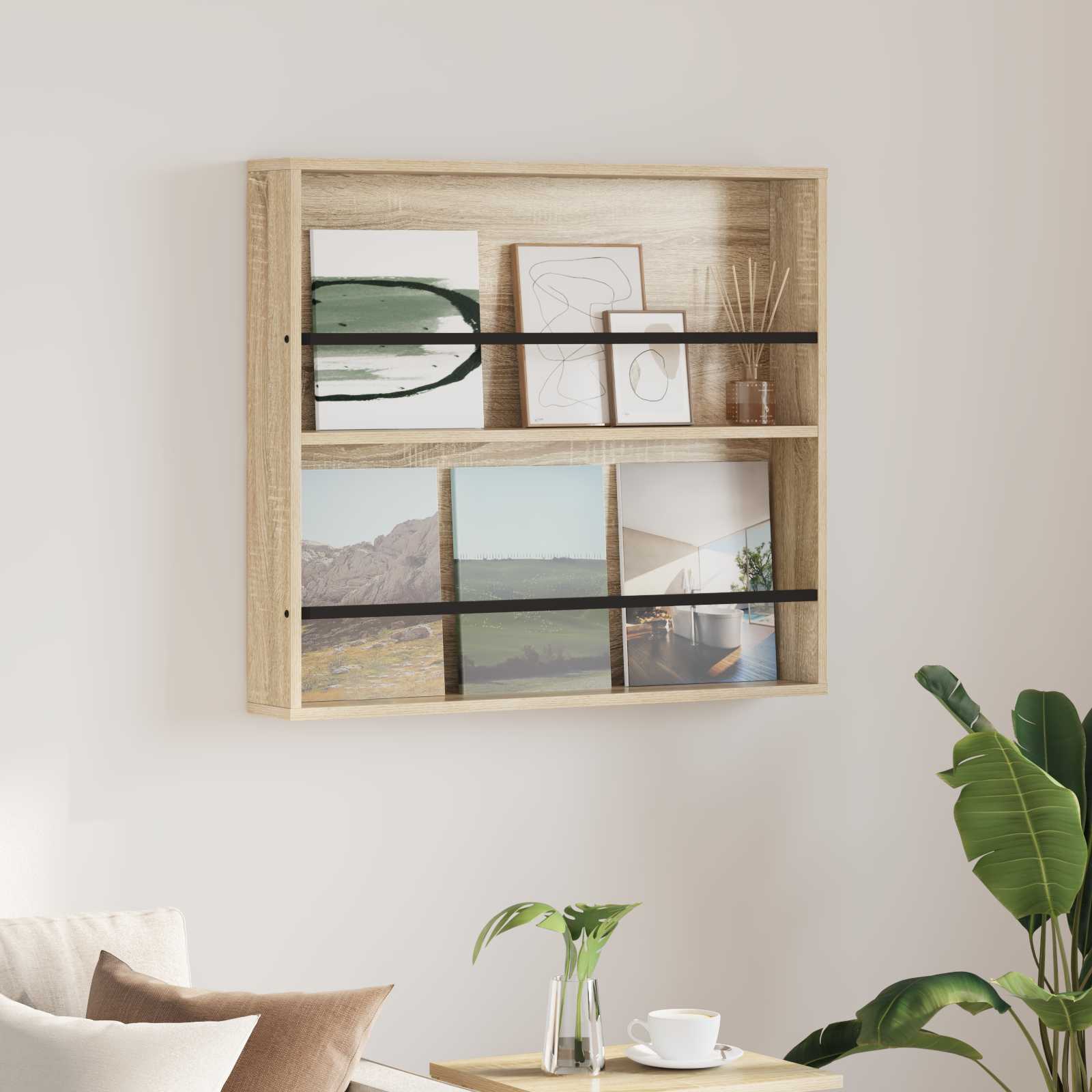 Magazinregal Sonoma-Eiche Wandmontage