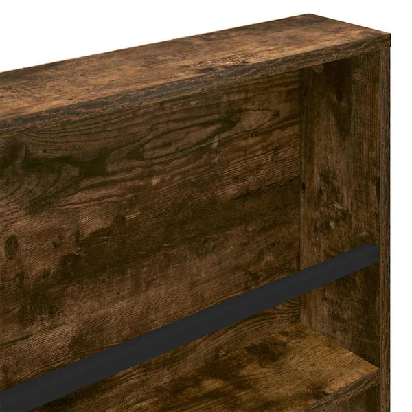 vidaXL Étagère à magazines avec étagère 2 pcs Chêne fumé 80 x 12 x 70 cm