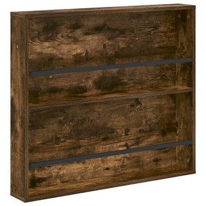 vidaXL Étagère à magazines avec étagère 2 pcs Chêne fumé 80 x 12 x 70 cm