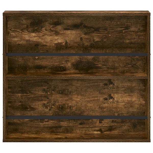 vidaXL Étagère à magazines avec étagère 2 pcs Chêne fumé 80 x 12 x 70 cm