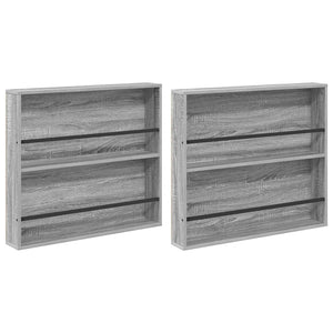 Wandmontiertes Magazinregal, Grau Sonoma, 2er-Set