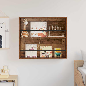 Wandmontiertes Zeitschriftenregal Altholz