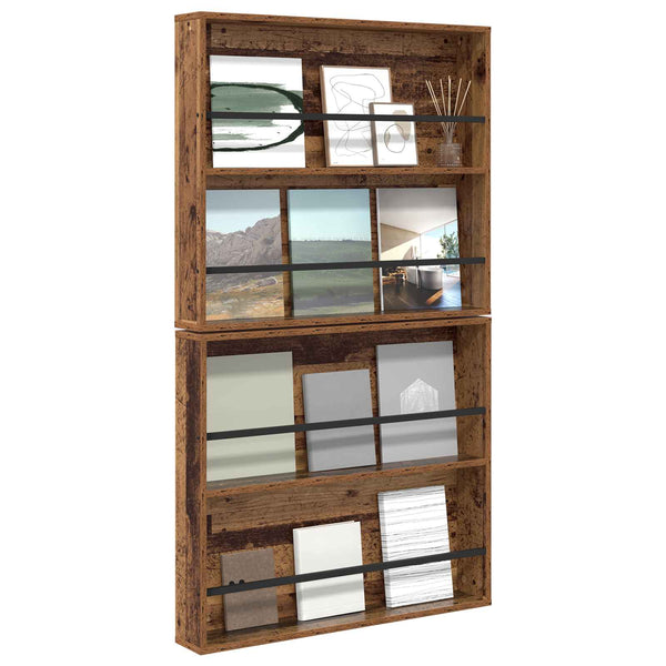 Zeitschriftenregal 2er Set Altholz