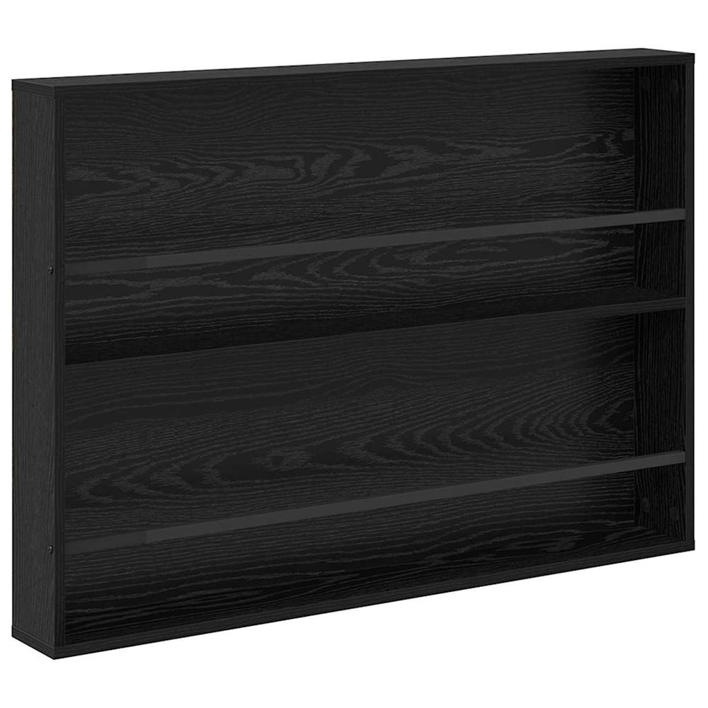 Magazinregal Schwarz Eichenoptik Wandmontage