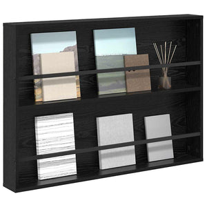 Magazinregal Schwarz Eichenoptik Wandmontage