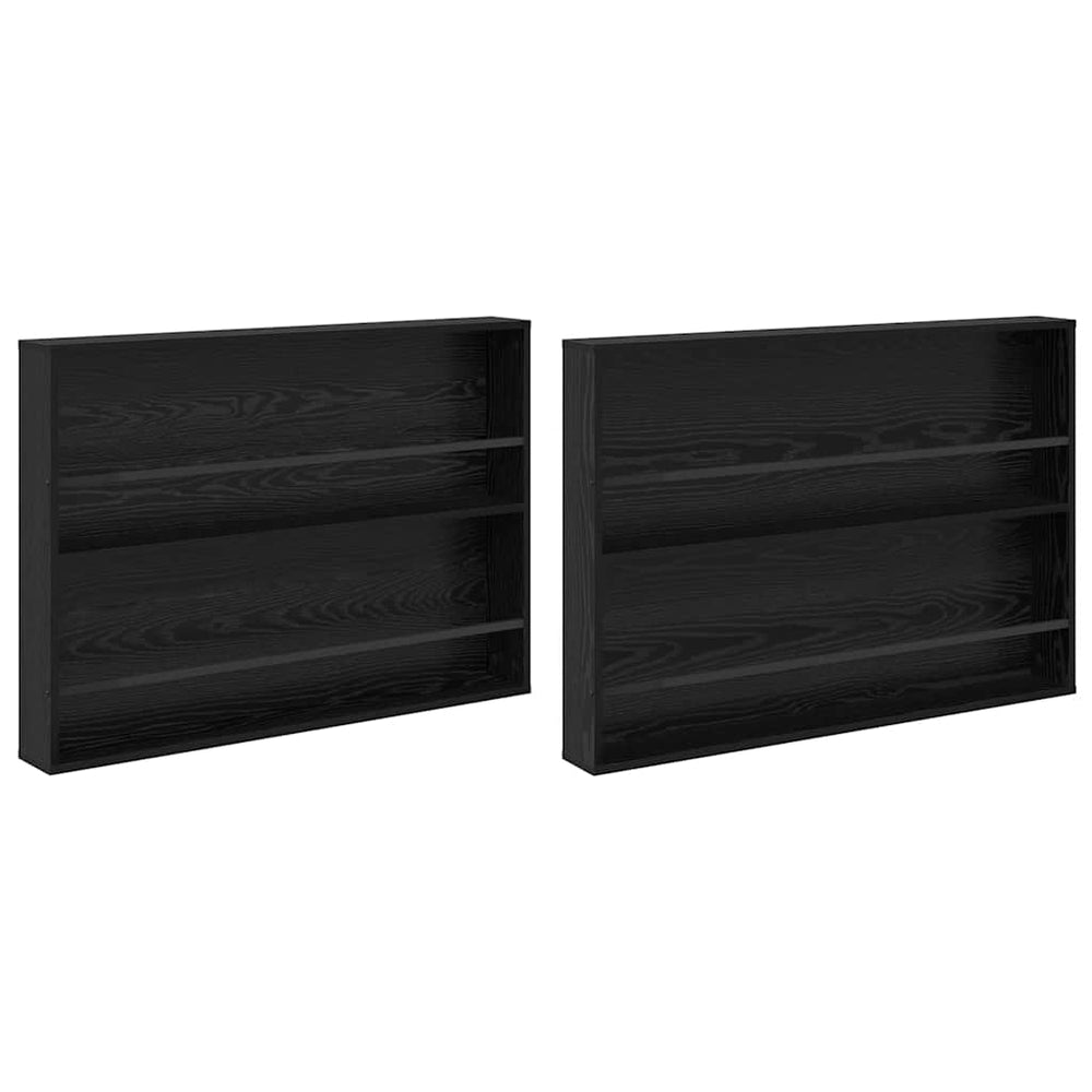 Magazinregal 2er Set Schwarz Eichenoptik