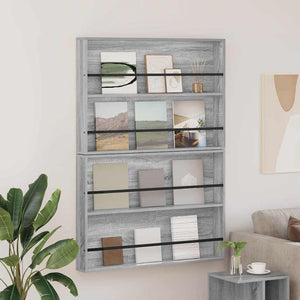 Magazinregal 2er-Set Grau Sonoma 100x70 cm
